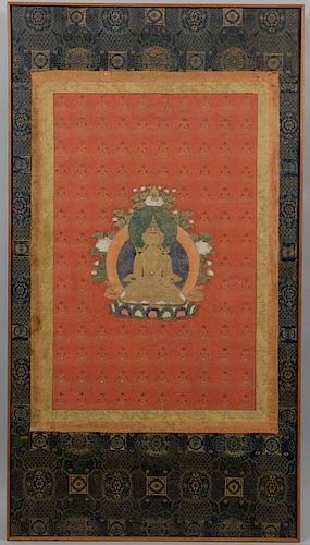 FRAMED TIBETAN THOUSAND BUDDHA