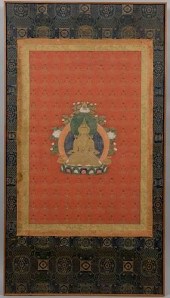 FRAMED TIBETAN THOUSAND BUDDHA