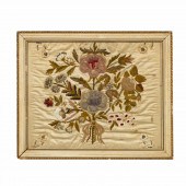 FRAMED TRAPUNTO FLORAL NEEDLEW