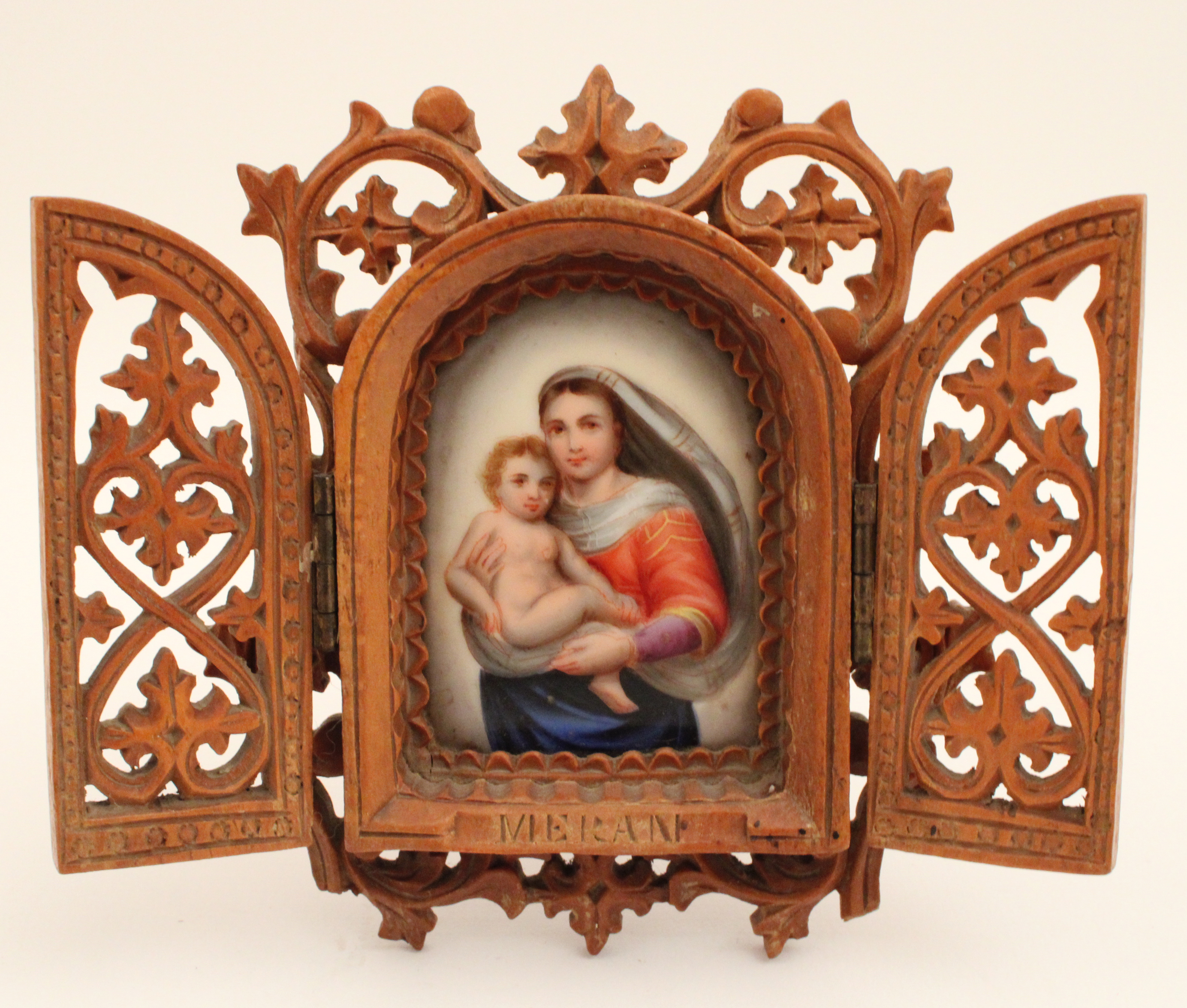 FRAMED TRIPTYCH OF VIRGIN MARY