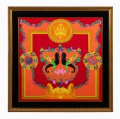 FRAMED VERSACE SCARF, MERMAIDS