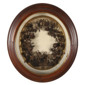 FRAMED VICTORIAN MEMORIAL HAIR