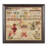 FRAMED VICTORIAN SAMPLER DATED