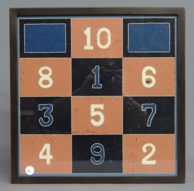 Framed vintage tile game. Site 17