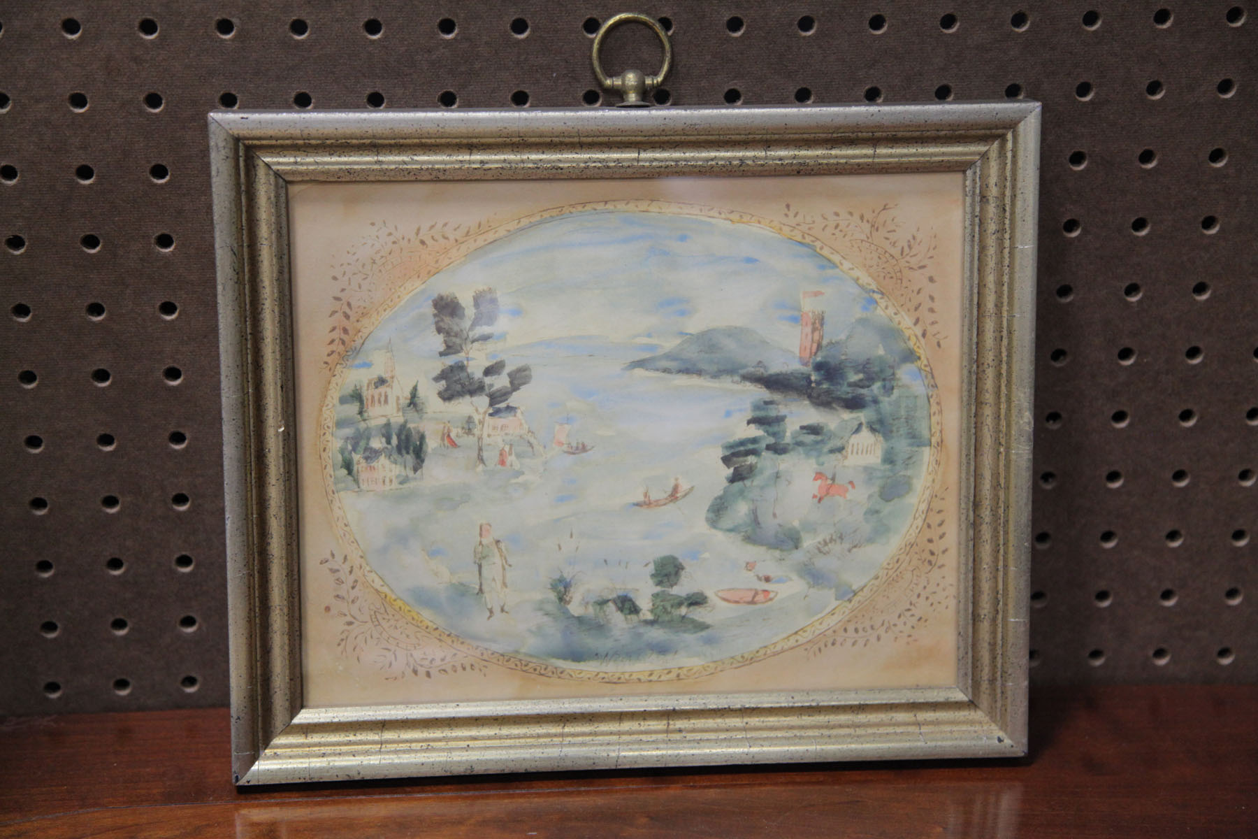 FRAMED WATERCOLOR OF WEST POINT. 
