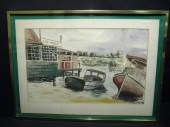 Framed watercolor painting. De