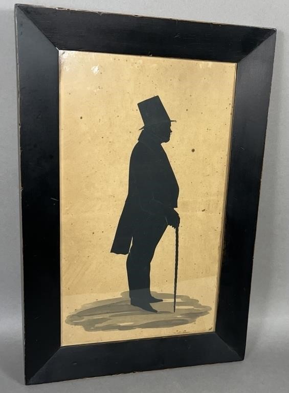 FRAMED WATERCOLOR SILHOUETTE ON WAX
