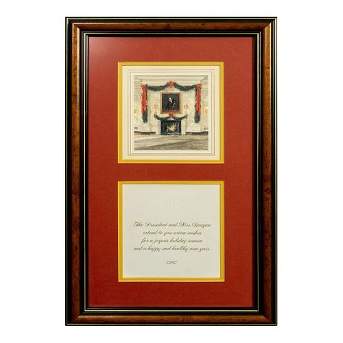 FRAMED WHITE HOUSE PRESIDENT REAGAN
