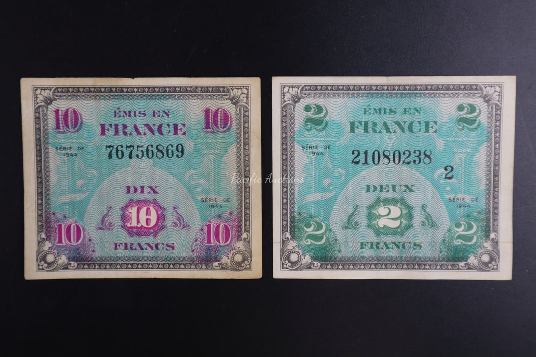 FRANCE 2 FRANCS AND 10 FRANCS,