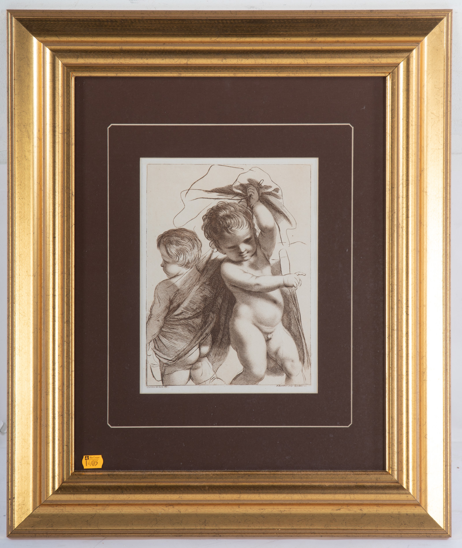 FRANCESCO BARTOLOZZI. TWO PUTTI,
