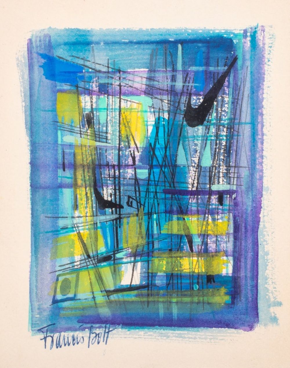 FRANCIS BOTT ABSTRACT GOUACHE ON