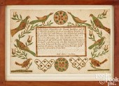 FRANCIS PORTZLINE FRAKTUR BIRT