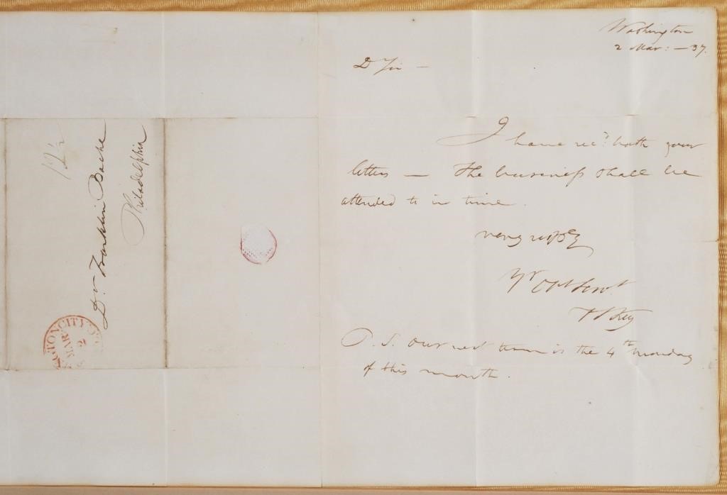 FRANCIS SCOTT KEY, SIGNED