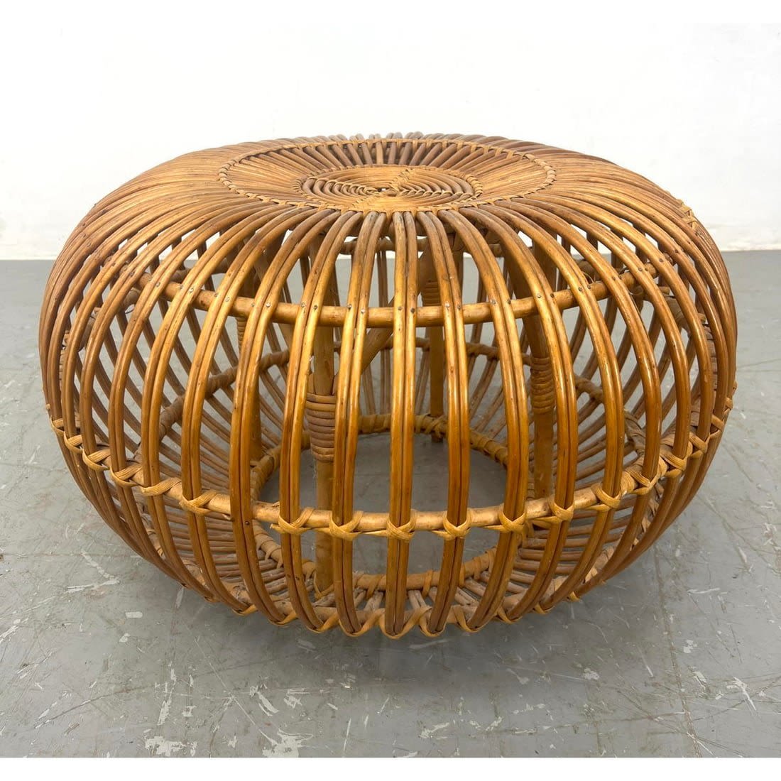 FRANCO ALBINI Woven Rattan Pouf