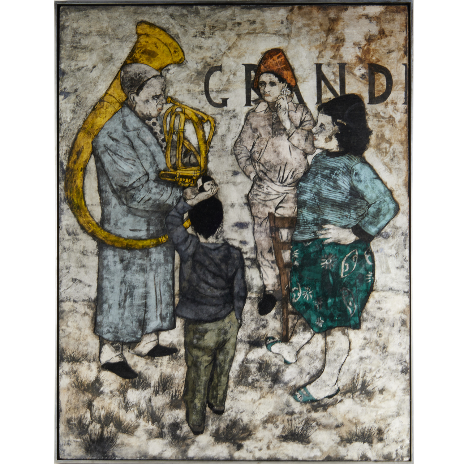 FRANCO MINEI, LARGE TEMPERA ON