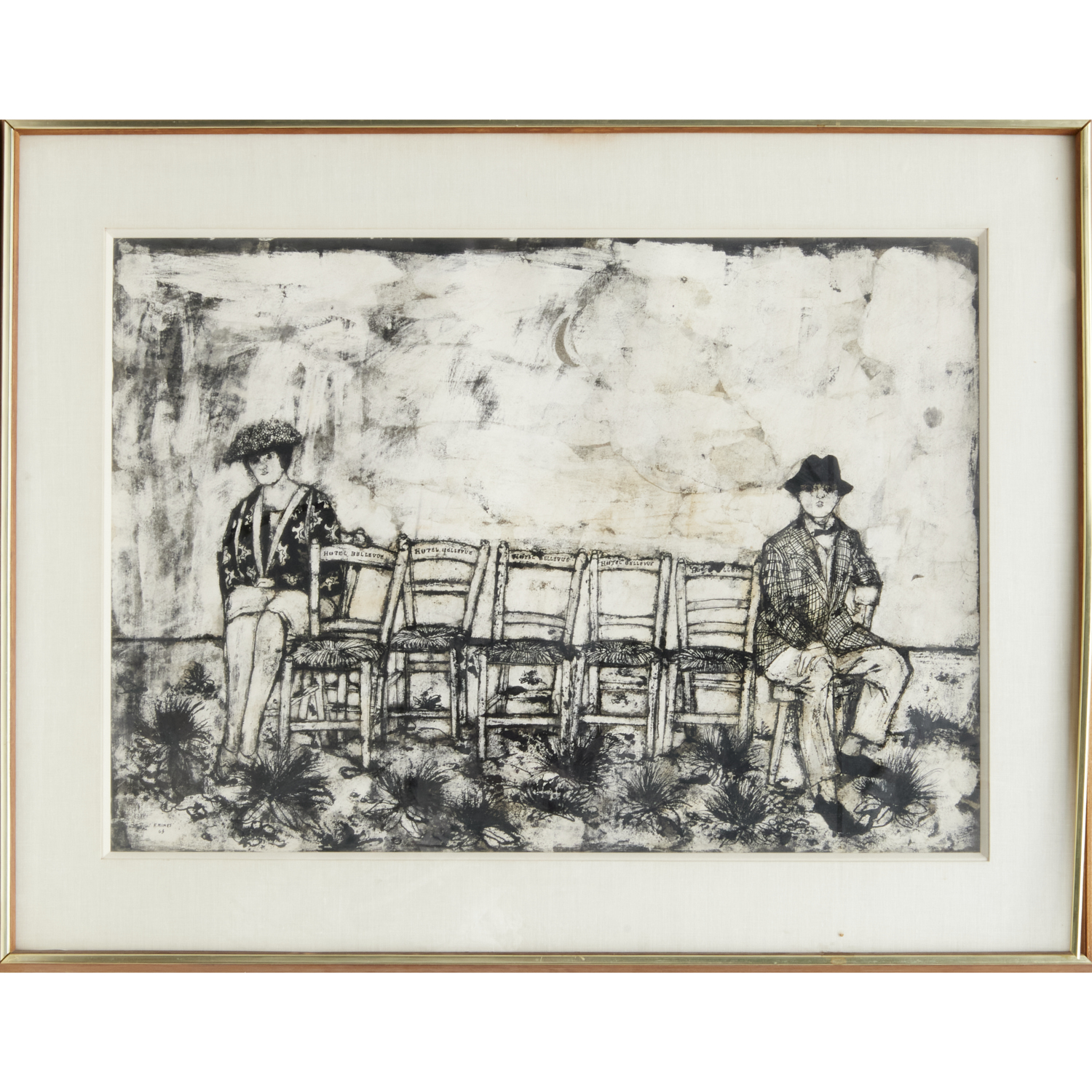 FRANCO MINEI, TEMPERA ON PAPER,