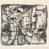 FRANCO MINEI, TEMPERA ON PAPER