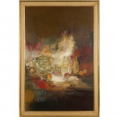 FRANCOIS HEAULME, LARGE OIL ON