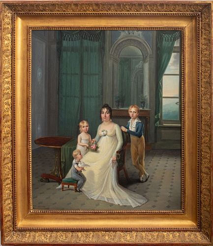 FRANCOIS KINSON FAMILY PORTRAIT OIL