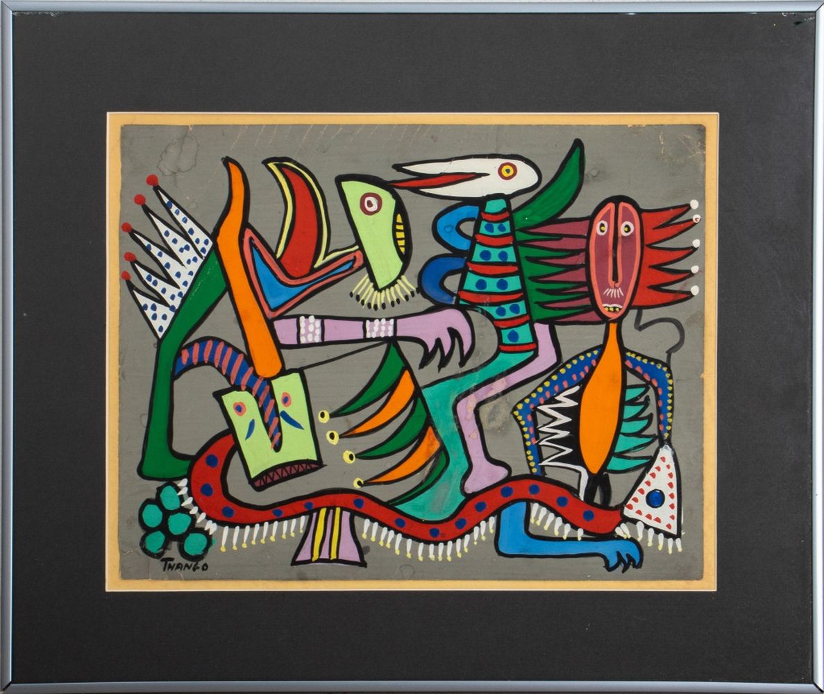 FRANCOIS THANGO UNTITLED GOUACHE ON