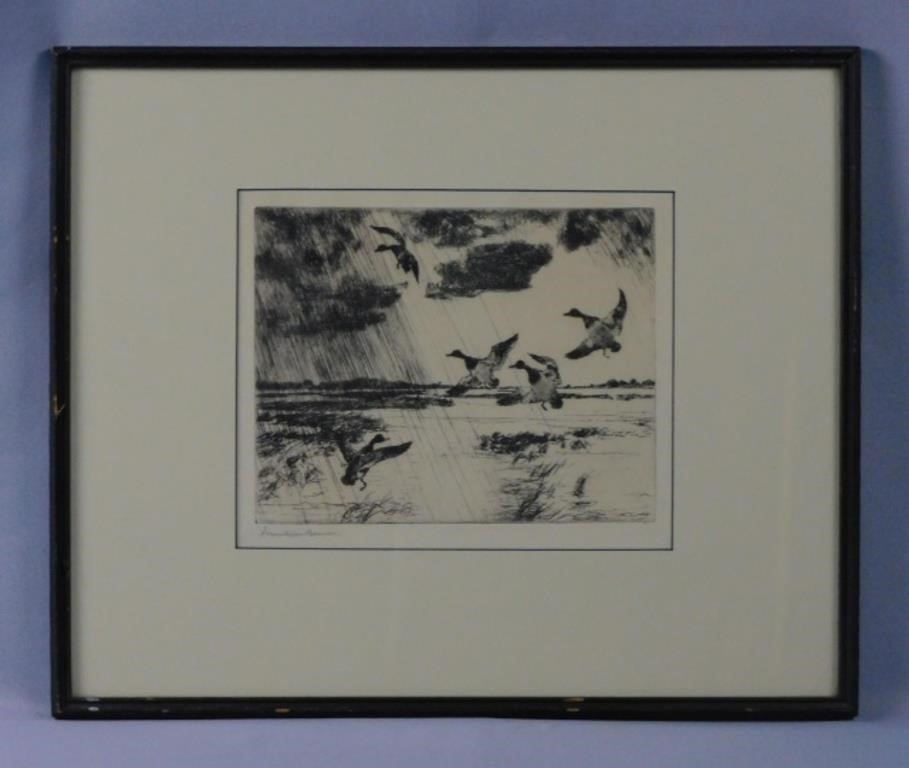 FRANK BENSON (1862-1951, MA) FRAMED