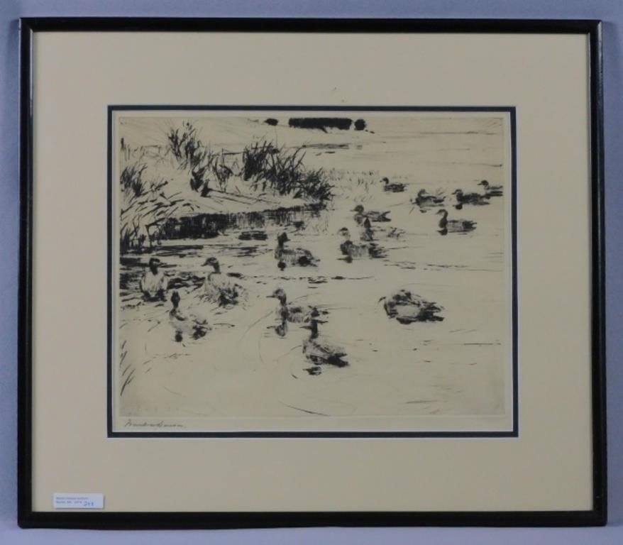 FRANK BENSON (1862-1951, MA) FRAMED
