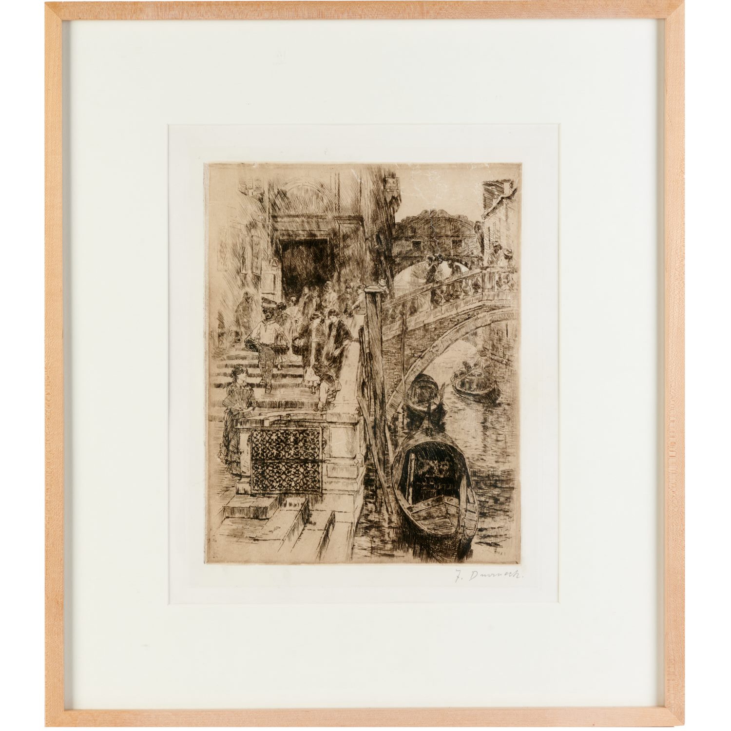 FRANK DUVENECK, DRYPOINT ETCHING,