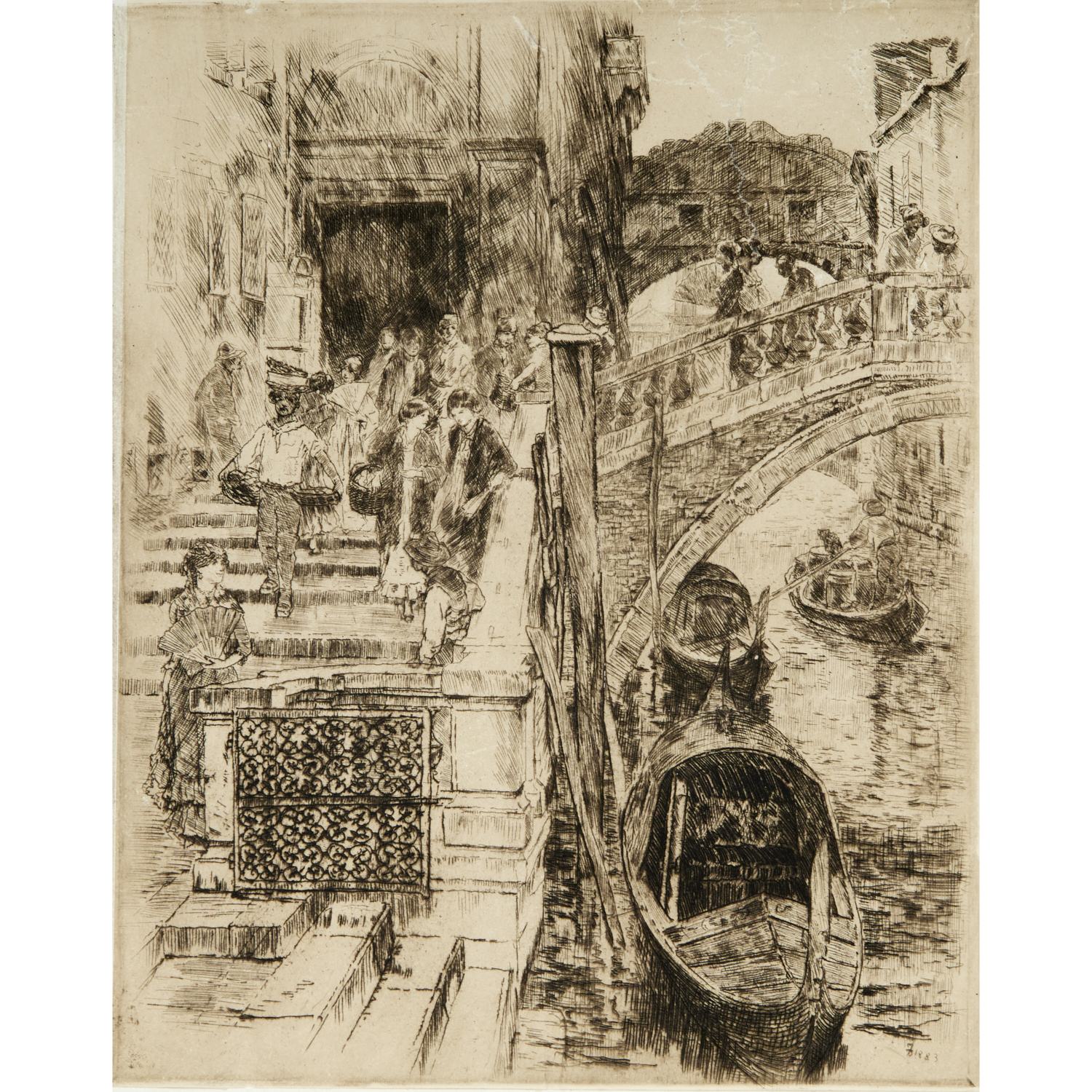 FRANK DUVENECK, DRYPOINT ETCHING,