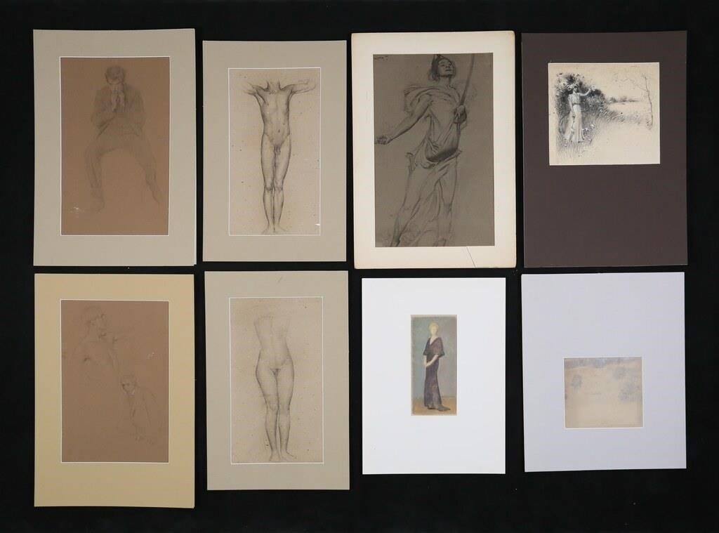FRANK VINCENT DUMOND 8 DRAWINGS &