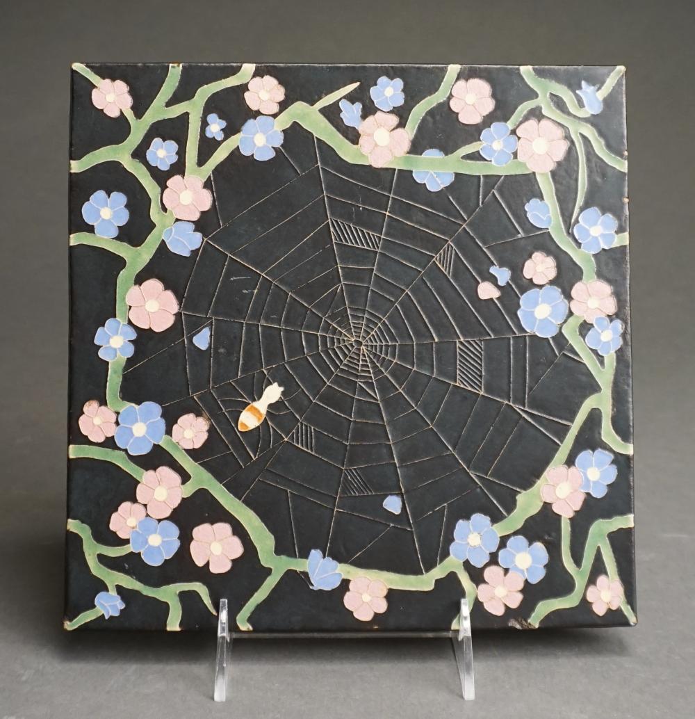 FRANKLIN TILE CO. FAIENCE SPIDER IN