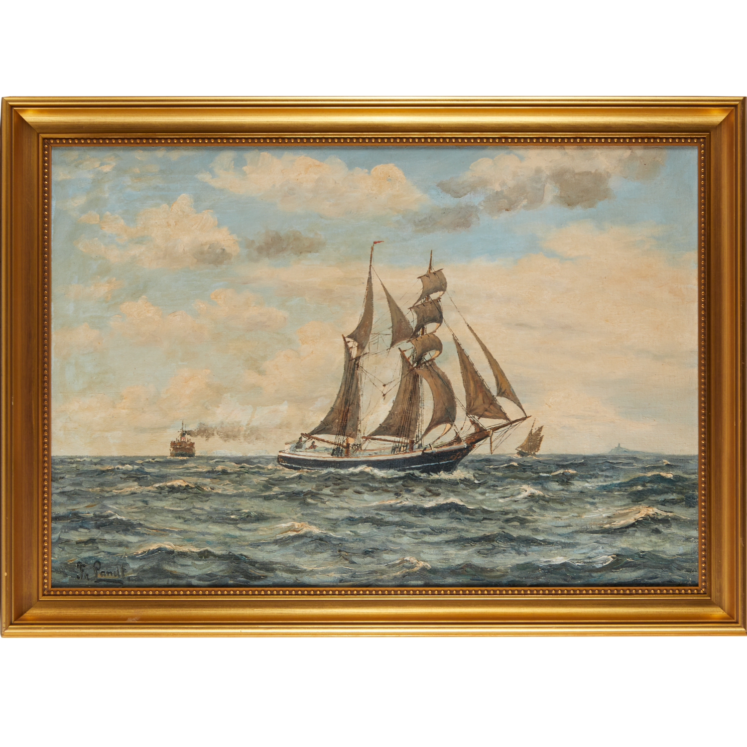 FRANTZ LANDT, MARITIME PAINTING,