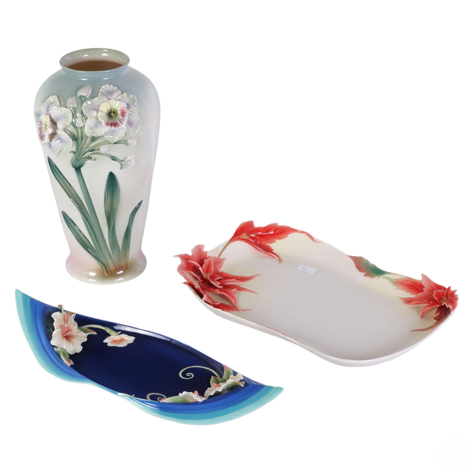 FRANZ HIBISCUS & POINSETTIA TRAY