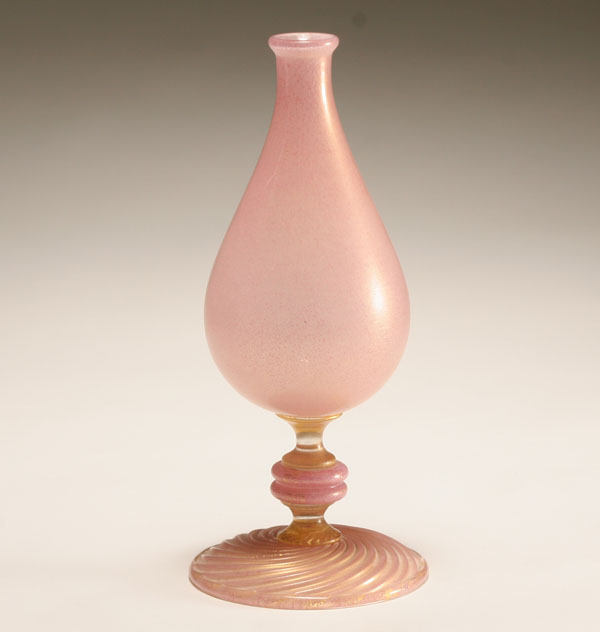 Fratelli Toso pink art glass bud