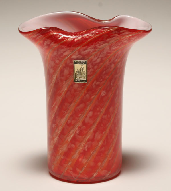 Fratelli Toso red cased art glass