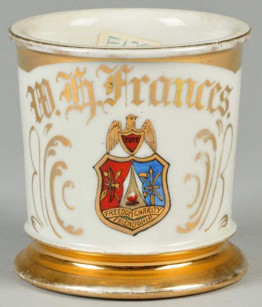 Fraternal Shaving Mug.  Gilt name