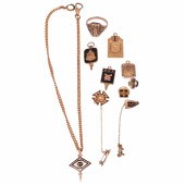 Fraternity pins, ring, pendant