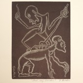 FRED BECKER, WOODCUT PRINT Fre