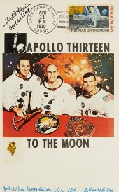 FRED HAISE SIGNED POSTCARD W/
