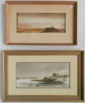 FRED LEACH 2 WATERCOLORSFred L