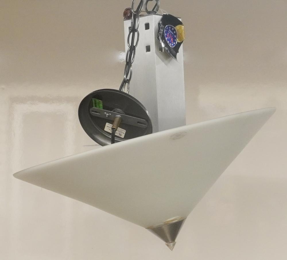 FREDERICK RAMOND MILK GLASS HANGING