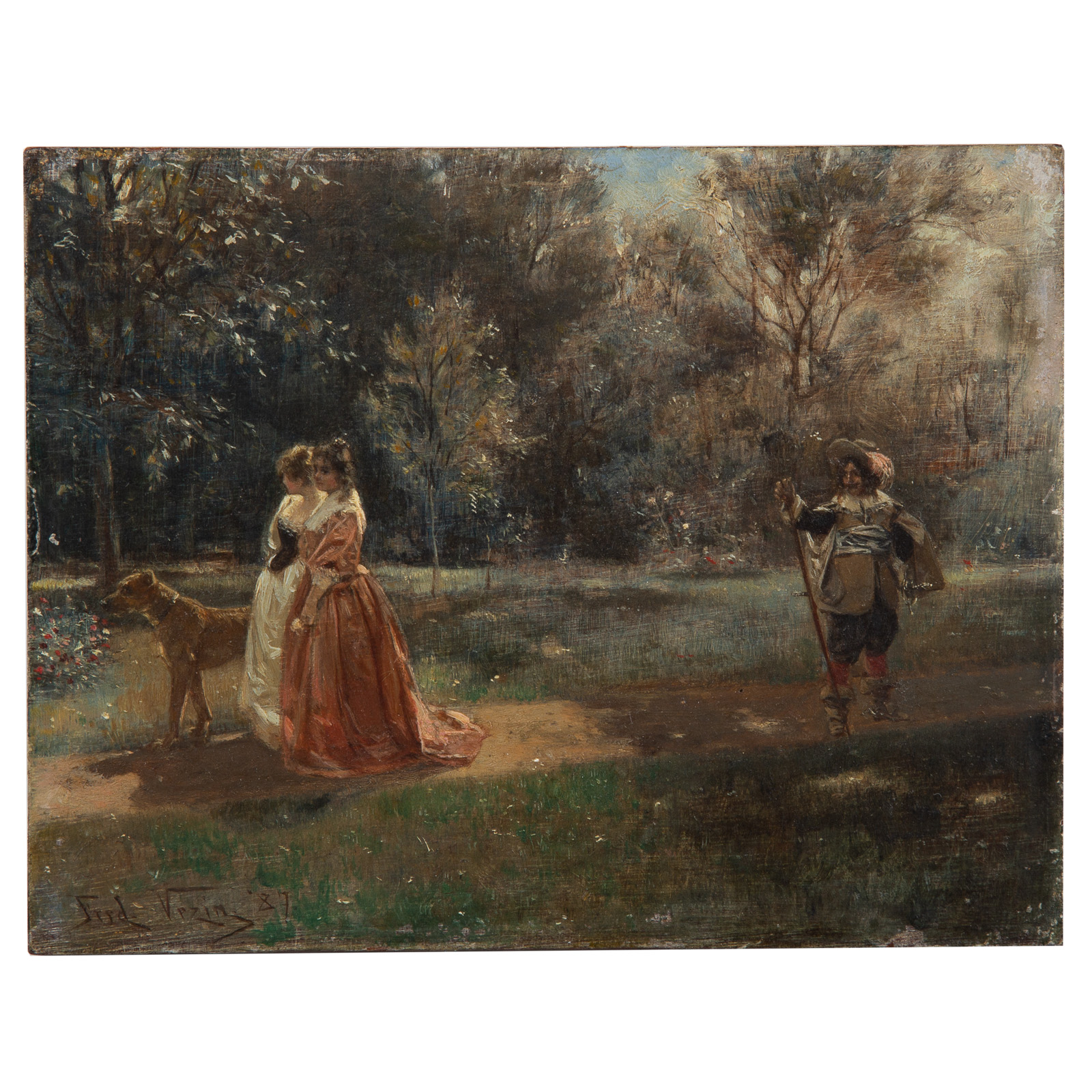FREDERICK VEZIN. THE ENCOUNTER, OIL
