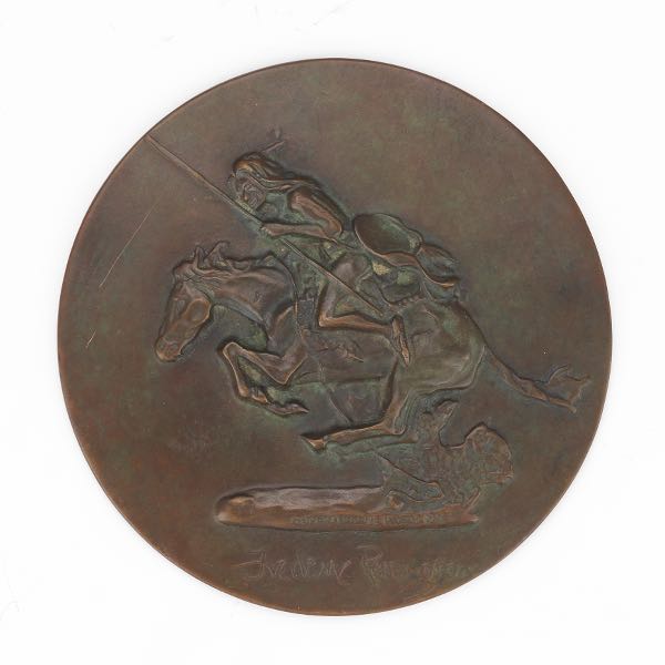 FREDRICK REMINGTON BRONZE PLAQUE,