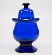 FREE-BLOWN COVERED SUGAR BOWLA