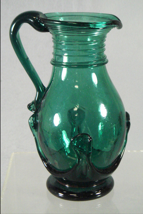 Free blown emerald green glass