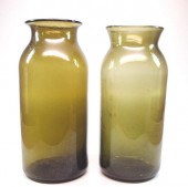 FREE-BLOWN STORAGE JARS, TWOTw