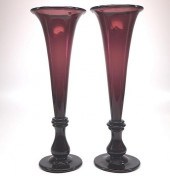 FREE-BLOWN VASES, PAIRA pair o