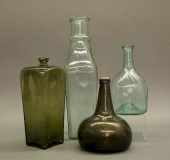 FREE-BLOWN WINE AND GIN BOTTLE