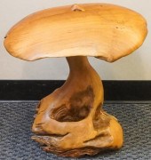 FREEFORM CARVED WOOD MUSHROOM,