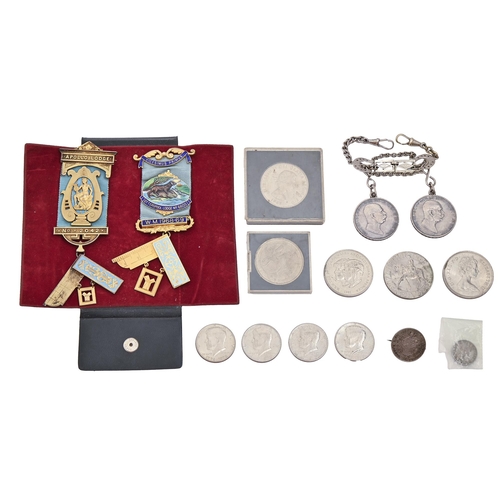 Freemasonry. Two silver-gilt and