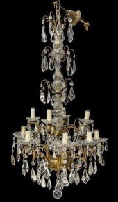 FRENCH 12-LIGHT GILT METAL & C